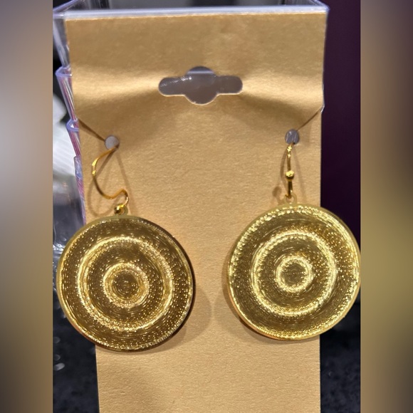 14k gold plated earrings embossed with the symbol of the Sefir Yatzirah - Picture 1 of 4